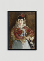 Plakat w drewnianej czarnej ramce: Édouard Manet Portret Emilie Ambre w roli Carmen 1879