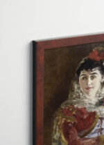 Plakat oprawiony w drewnianą brązową ramkę Vintage Italia: Édouard Manet Portret Emilie Ambre w roli Carmen 1879