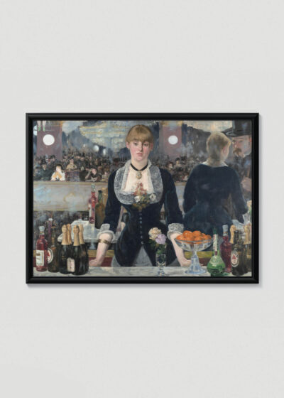 Plakat w drewnianej czarnej ramce: A Bar at the Folies-Bergère (1882) Édouard Manet