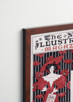 Plakat oprawiony w drewnianą brązową ramkę Vintage Italia: Ethel Reed The New Illustrated Magazine 1895