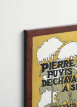 Plakat oprawiony w drewnianą brązową ramkę Vintage Italia: Ethel Reed chryzantemy Art Nouveau L. Prang 1895