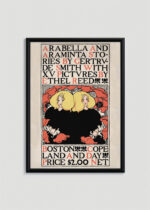 Plakat w drewnianej czarnej ramce: Ethel Reed Arabella and Araminta vintage 1895