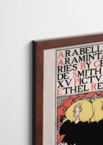 Plakat oprawiony w drewnianą brązową ramkę Vintage Italia: Ethel Reed Arabella and Araminta vintage 1895