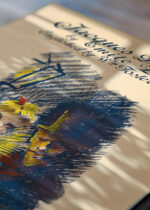 Zbliżenie na detale plakatu: Jacques Damour Ethel Reed vintage secesja