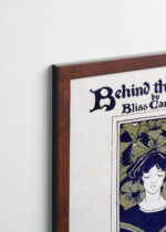 Plakat oprawiony w drewnianą brązową ramkę Vintage Italia: Ethel Reed Behind the Arras kobieta kwiaty hibiskusa