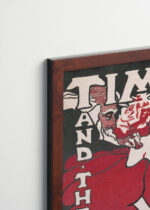 Plakat oprawiony w drewnianą brązową ramkę Vintage Italia: Ethel Reed Time and The Hour kobieta czerwone włosy