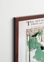 Plakat oprawiony w drewnianą brązową ramkę Vintage Italia: Ethel Reed The House of Trees Art Nouveau