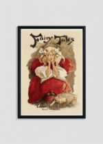 Plakat w drewnianej czarnej ramce: vintage dziewczyna w czerwonej sukni Ethel Reed