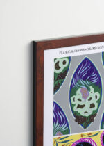 Plakat oprawiony w drewnianą brązową ramkę Vintage Italia: Eugène Séguy wzór roślinny Art Nouveau vintage