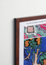 Plakat oprawiony w drewnianą brązową ramkę Vintage Italia: Art Déco wzór florystyczny E.A. Séguy Floréal