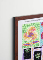 Plakat oprawiony w drewnianą brązową ramkę Vintage Italia: E.A. Séguy Floreal Art Déco wzory geometryczne