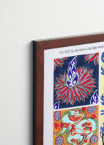 Plakat oprawiony w drewnianą brązową ramkę Vintage Italia: Art Déco wzory floralne E.A. Séguy Floreal vintage