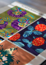 Zbliżenie na detale plakatu: E.A. Séguy kwiaty art déco vintage botaniczny