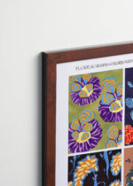 Plakat oprawiony w drewnianą brązową ramkę Vintage Italia: E.A. Séguy kwiaty art déco vintage botaniczny