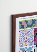 Plakat oprawiony w drewnianą brązową ramkę Vintage Italia: Art Déco wzór florystyczny E.A. Séguy Floréal