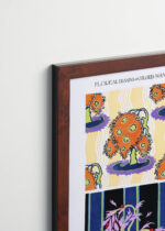 Plakat oprawiony w drewnianą brązową ramkę Vintage Italia: E.A. Séguy Floreal art déco botaniczny vintage