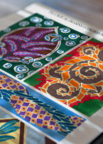 Zbliżenie na detale plakatu: Eugène Séguy Art Déco francuskie wzory floralne