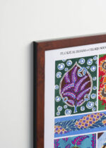 Plakat oprawiony w drewnianą brązową ramkę Vintage Italia: Eugène Séguy Art Déco francuskie wzory floralne