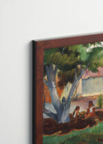 Plakat oprawiony w drewnianą brązową ramkę Vintage Italia: Paul Gauguin Te raau nahie Miłe kwiaty Tahiti 1896