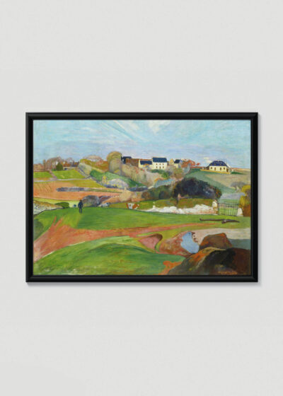 Plakat w drewnianej czarnej ramce: Paysage près de Pont-Aven Paul Gauguin 1888