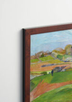 Plakat oprawiony w drewnianą brązową ramkę Vintage Italia: Paysage près de Pont-Aven Paul Gauguin 1888