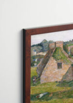 Plakat oprawiony w drewnianą brązową ramkę Vintage Italia: Paul Gauguin bretońska wieś postimpresjonizm