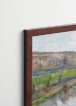 Plakat oprawiony w drewnianą brązową ramkę Vintage Italia: Paul Gauguin pejzaż bretoński postimpresjonizm