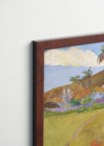 Plakat oprawiony w drewnianą brązową ramkę Vintage Italia: Tahitian Landscape Paul Gauguin postimpresjonizm