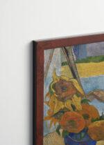 Plakat oprawiony w drewnianą brązową ramkę Vintage Italia: Paul Gauguin Van Goghs w krzesłach 1888 reprodukcja