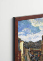 Plakat oprawiony w drewnianą brązową ramkę Vintage Italia: Paul Gauguin Pont-Aven bretońska uliczka 1888