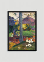 Plakat w drewnianej czarnej ramce: Mata Mua Paul Gauguin 1892 Tahiti postimpresjonizm
