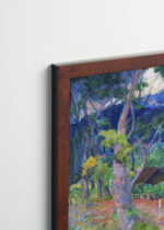 Plakat oprawiony w drewnianą brązową ramkę Vintage Italia: Paul Gauguin Tahiti reprodukcja post-impresjonizm