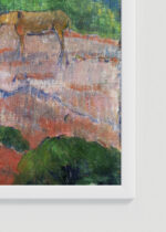 Zbliżenie na detale plakatu oprawionego w drewnianą białą ramkę od Plakatello®: Paul Gauguin Tahiti reprodukcja post-impresjonizm