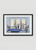 Plakat w drewnianej czarnej ramce: Art Deco George Barbier elegancka moda lata 20