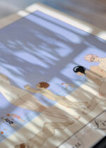 Zbliżenie na detale plakatu: au Lido plaża Art Deco George Barbier 1919