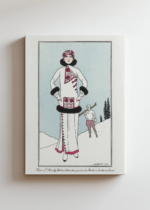 Art Deco George Barbier zimowa elegantka 1913 obraz na płótnie