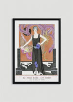 Plakat oprawiony w drewnianą brązową ramkę Vintage Italia: La Belle Dame Sans Merci George Barbier Art Deco