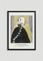 Plakat oprawiony w drewnianą brązową ramkę Vintage Italia: Ida Rubinstein Dama Kameliowa George Barbier