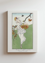 Art Deco George Barbier kobieta w ogrodzie 1914 obraz na płótnie