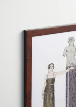 Aranżacja wnętrza, na ścianie wisi plakat w ramce: Eros George Barbier moda Art Deco 1924