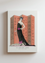 Art Deco George Barbier Le Paravent Rouge Worth obraz na płótnie