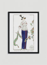 Plakat oprawiony w drewnianą brązową ramkę Vintage Italia: Letnia moda 1912 George Barbier Art Deco