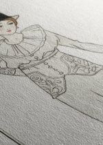 Tancerka w czarnym kapeluszu Art Deco George Barbier obraz na płótnie