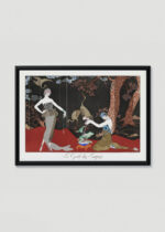 Plakat w drewnianej czarnej ramce: Le Goût des Laques George Barbier Art Deco