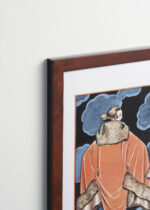 Aranżacja wnętrza, na ścianie wisi plakat w ramce: George Barbier Deux heures du matin moda 1914