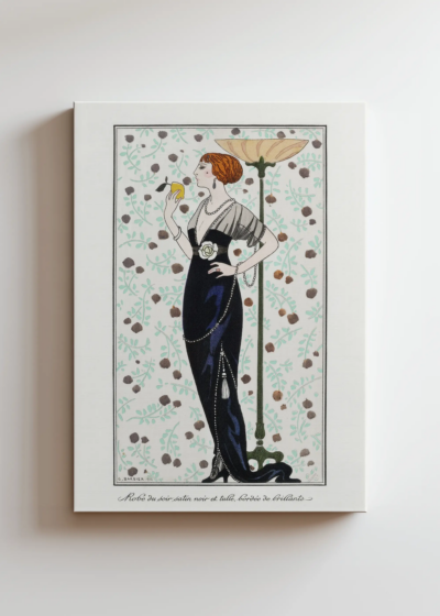 Art Deco czarna suknia wieczorowa George Barbier obraz na płótnie
