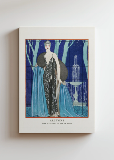 Alcyone kobieta z fontanną Art Deco George Barbier lata 20 obraz na płótnie