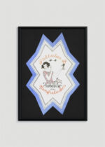 Plakat oprawiony w drewnianą brązową ramkę Vintage Italia: Art Deco George Barbier Falbalas et fanfreluches