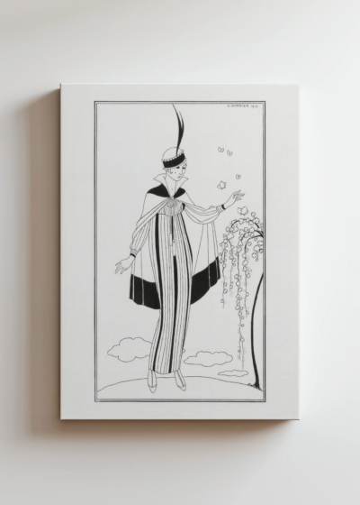 Kobieta z motylami George Barbier art déco 1914 obraz na płótnie