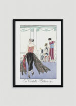 Plakat oprawiony w drewnianą brązową ramkę Vintage Italia: La Toilette Délicieuse George Barbier Art Deco 1921